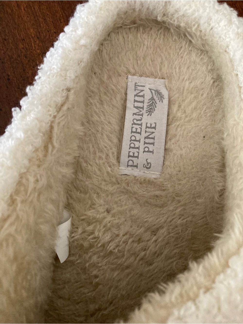 Peppermint White Plush Reindeer Slippers with Pink Nose & Bows - Picture 2 of 2